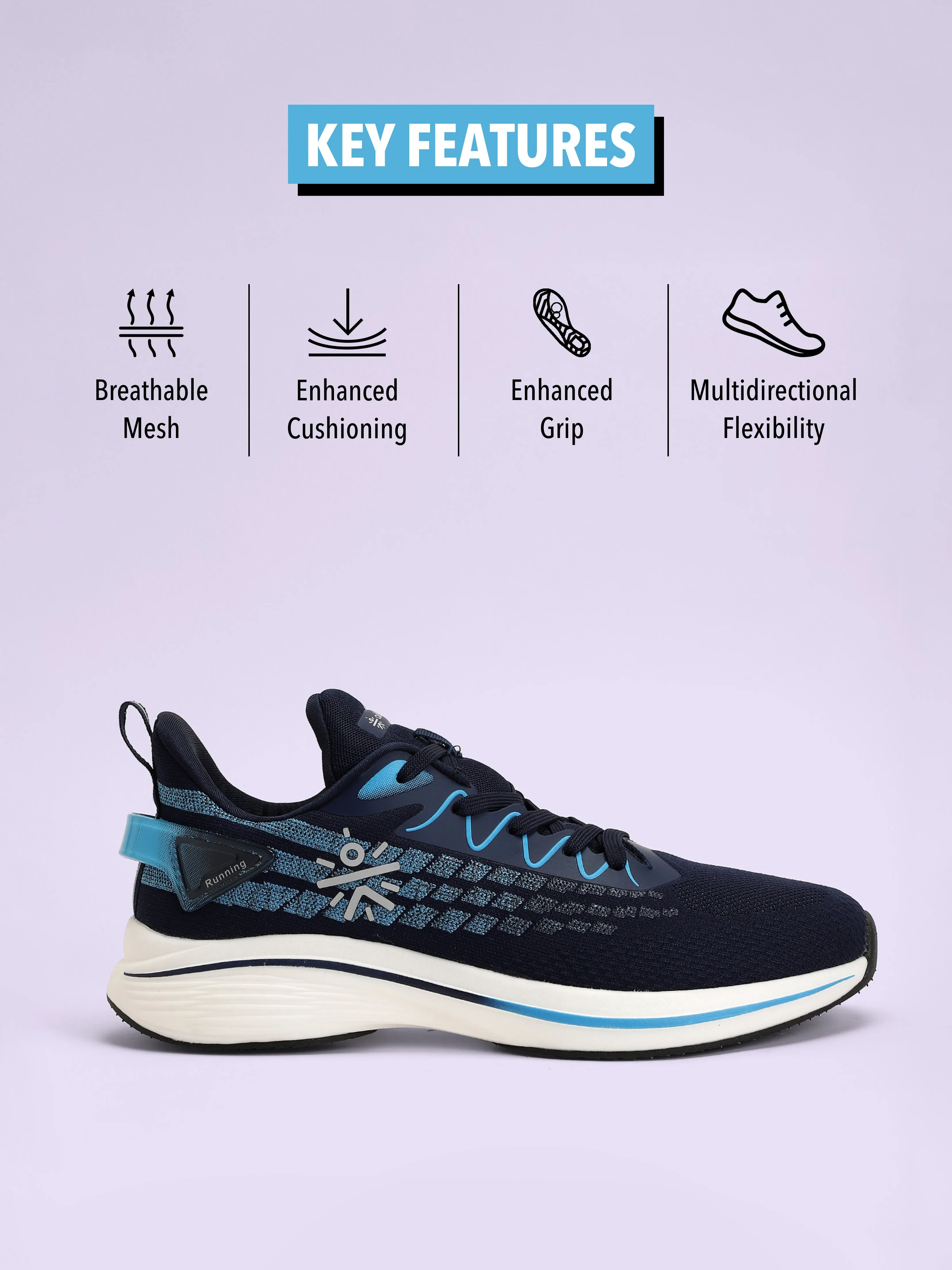Active Men Running Shoes - Navy Blue