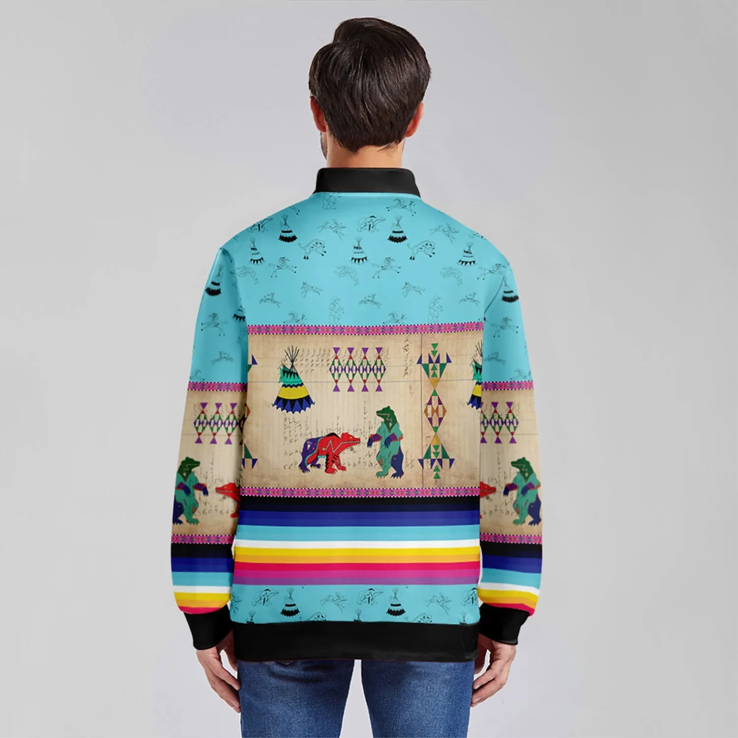 Bear Ledger Sky Zippered Collared Lightweight Jacket