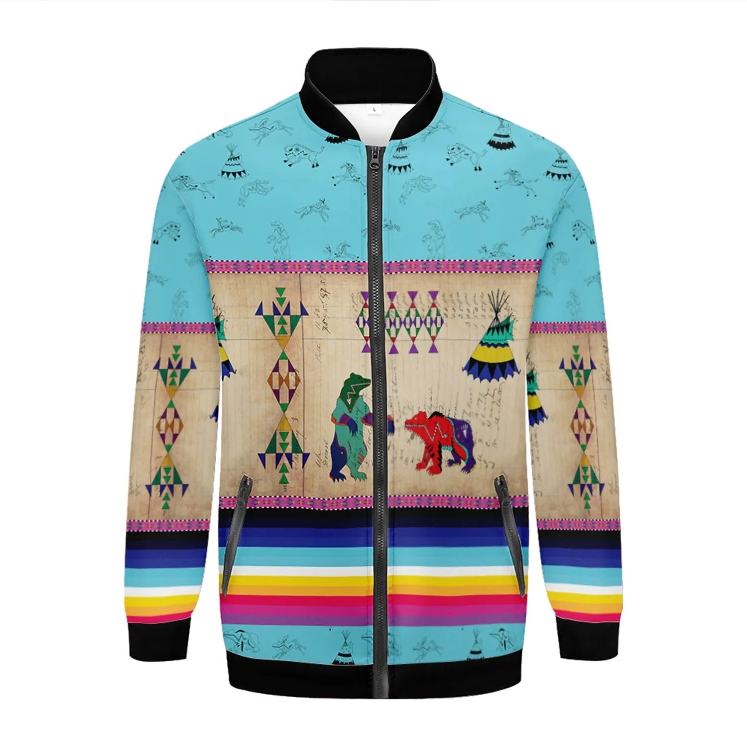 Bear Ledger Sky Zippered Collared Lightweight Jacket