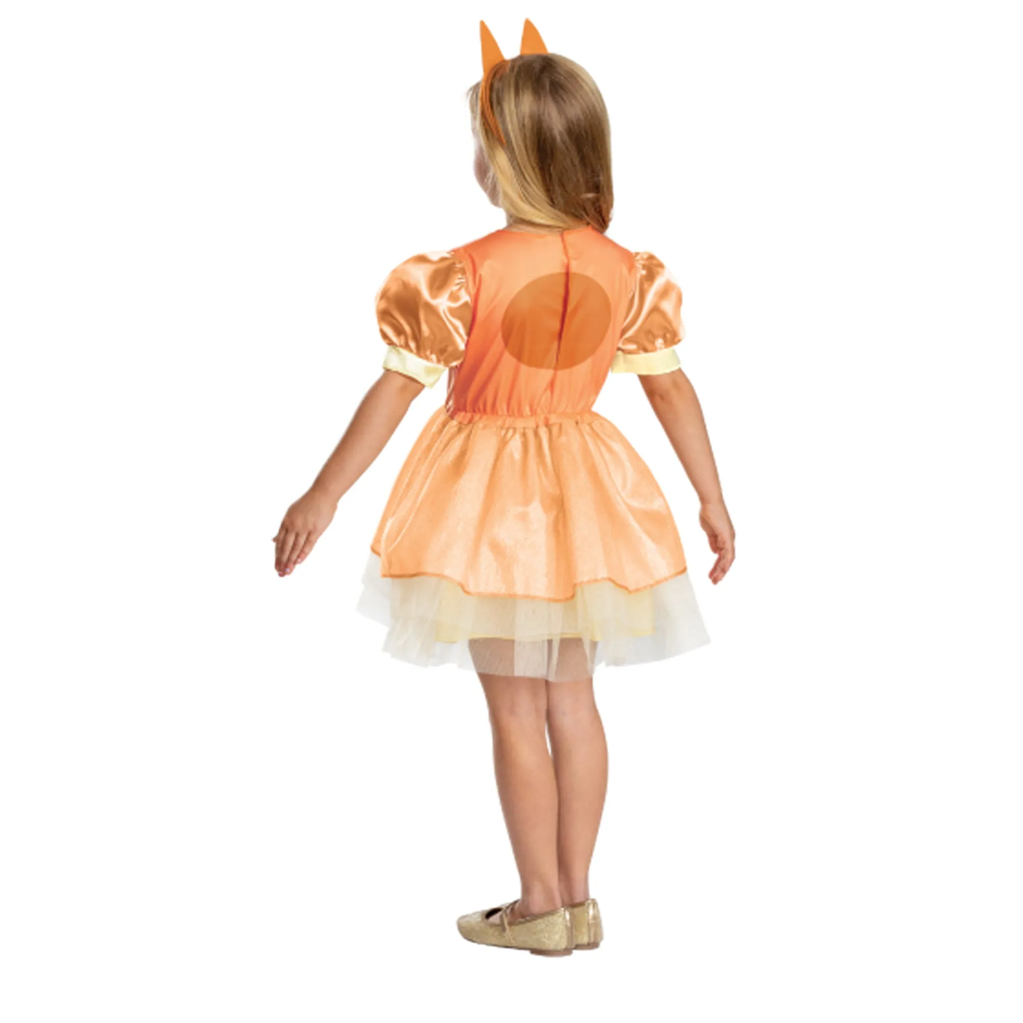 Bluey Bingo Classic Dress Costume for Toddlers, Gold and Orange Dress