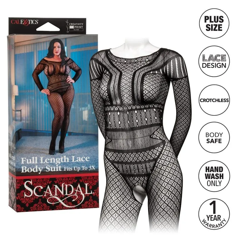 Calexotics Scandal Full Length Lace Body Suit Plus Size