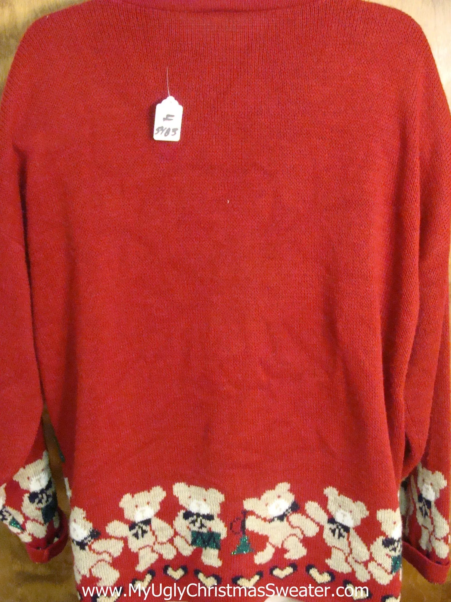 Dancing Teddy Bears 2sided Festive Ugly Christmas Sweater