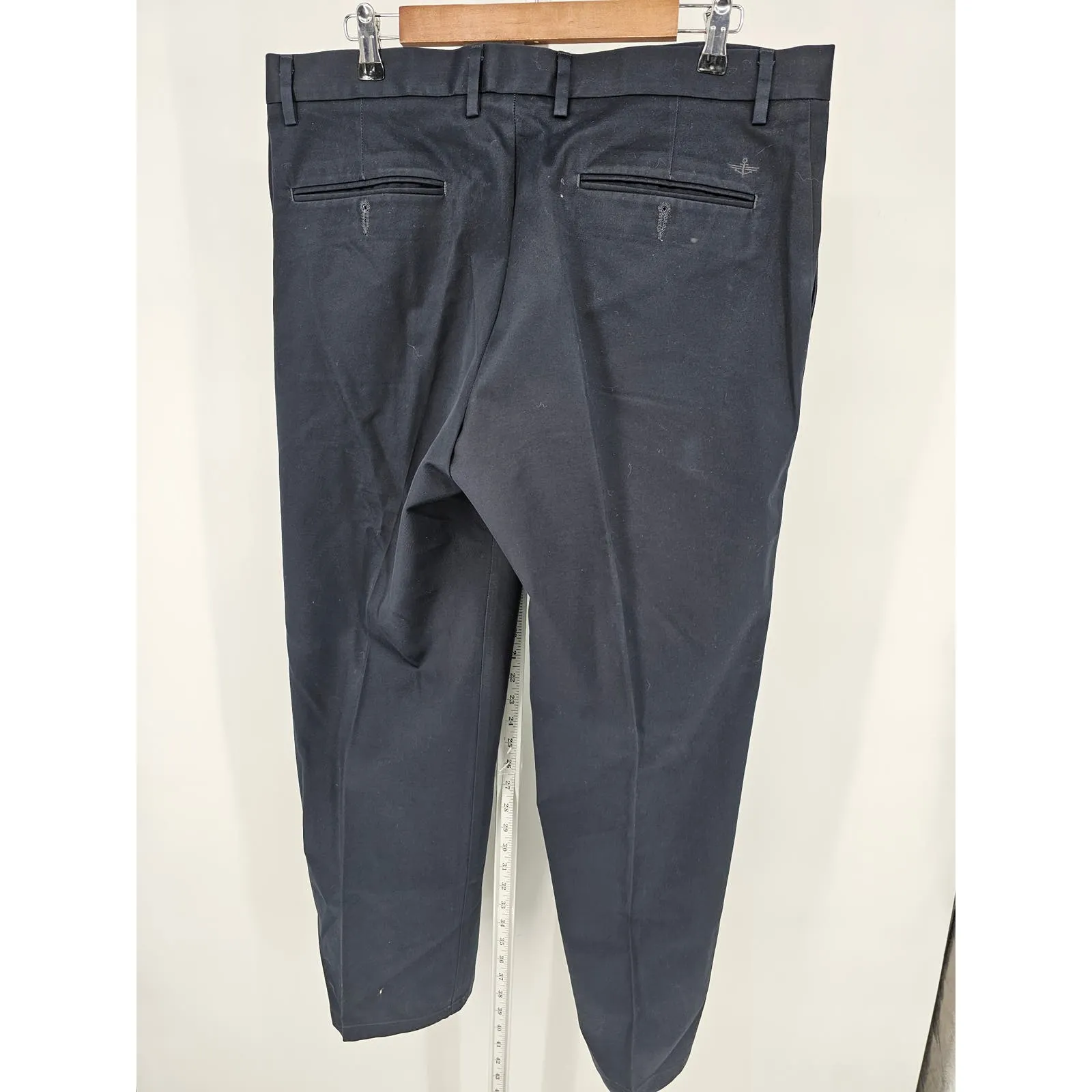 Dockers Classic Fit Mens Sz 36x30 Flat Front Dress Pants Black 100% Cotton