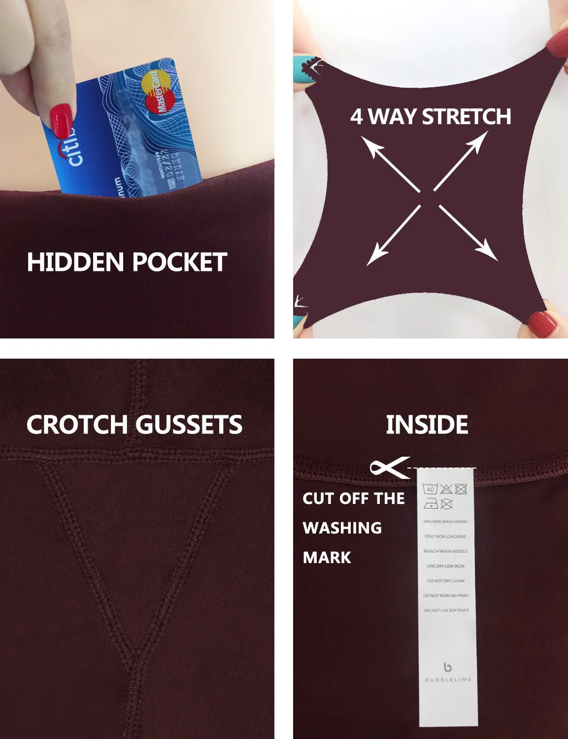High Waist Yoga Pants mahoganymaroon_yoga