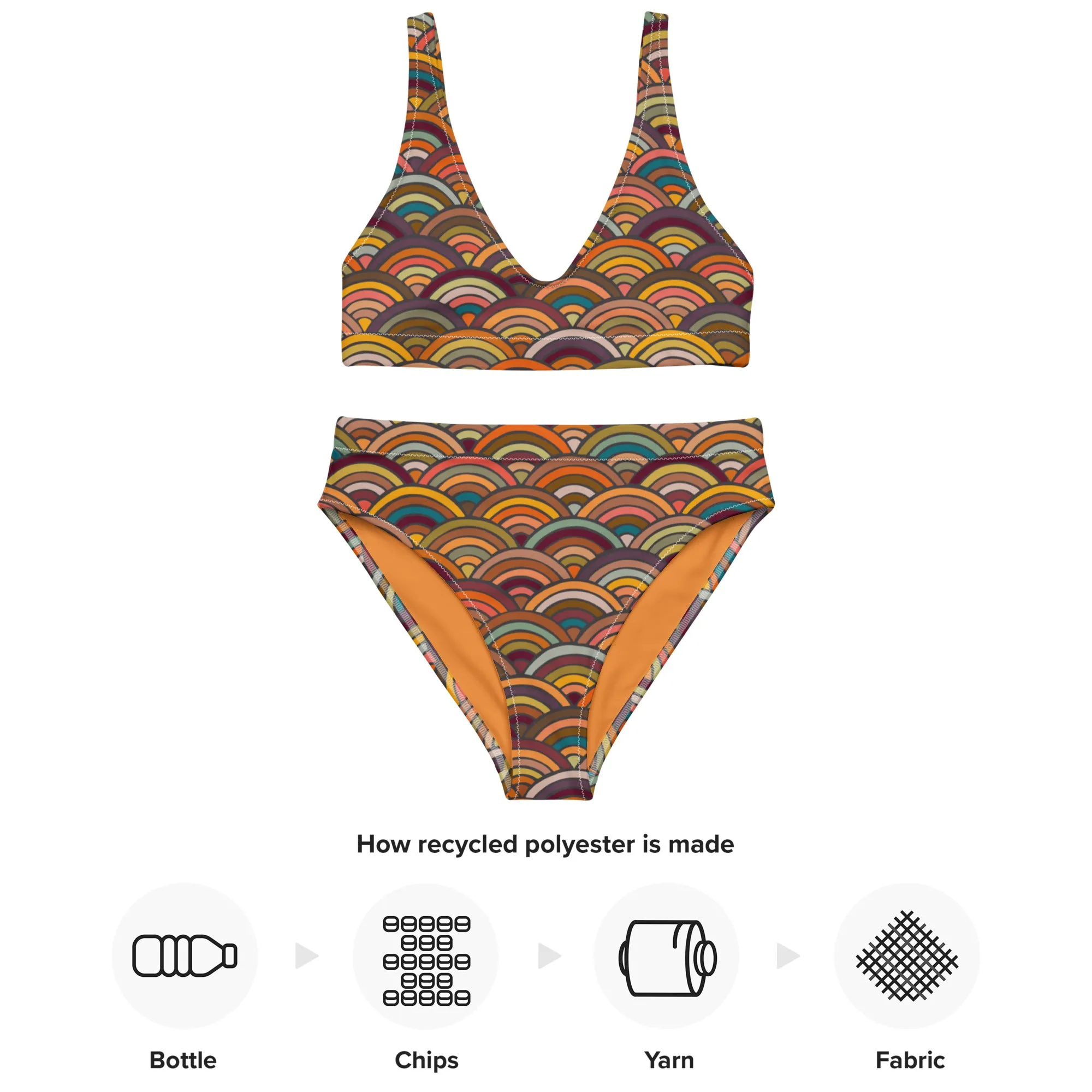 High Waisted Bikini Womens (Glamourange Luxury Bikini High Waisted - 0092 Patterns Model)