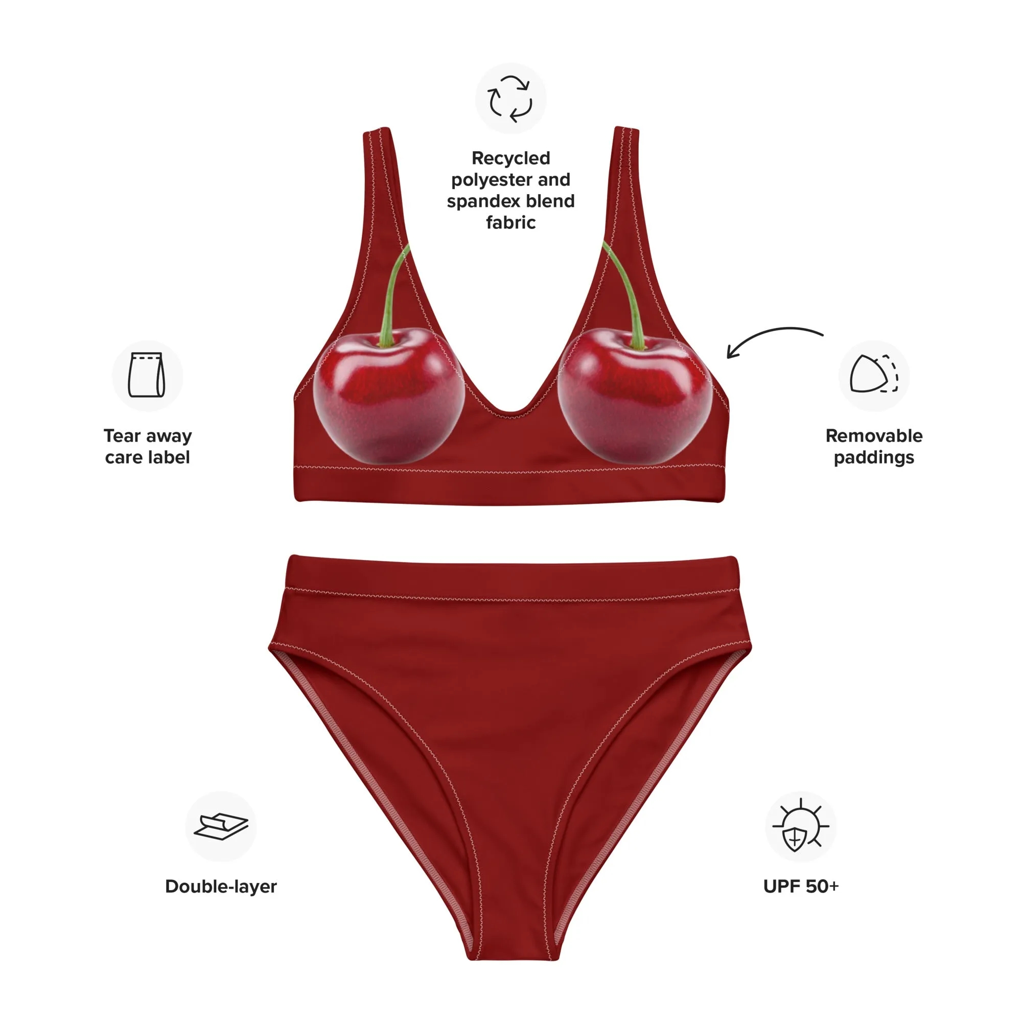 High Waisted Bikini Womens (Glamourange Luxury Bikini High Waisted - 0094 Patterns Model)