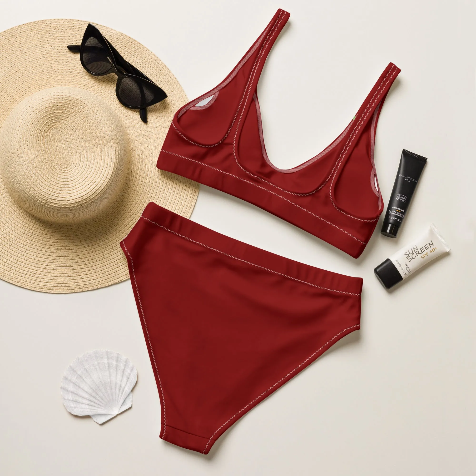 High Waisted Bikini Womens (Glamourange Luxury Bikini High Waisted - 0094 Patterns Model)