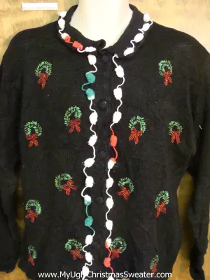 Horrible Christmas Sweater with Little Wreaths