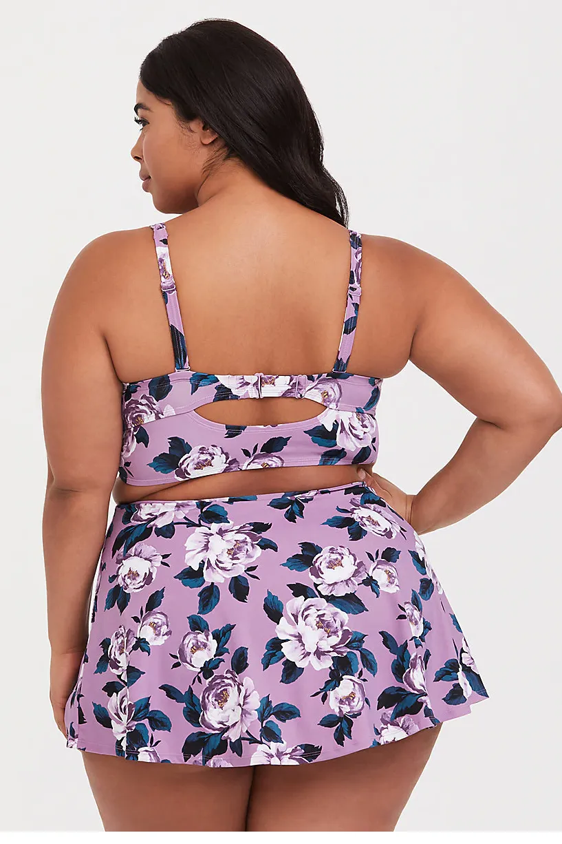 Lavender Purple Floral Cut  & Sew Bikini Set