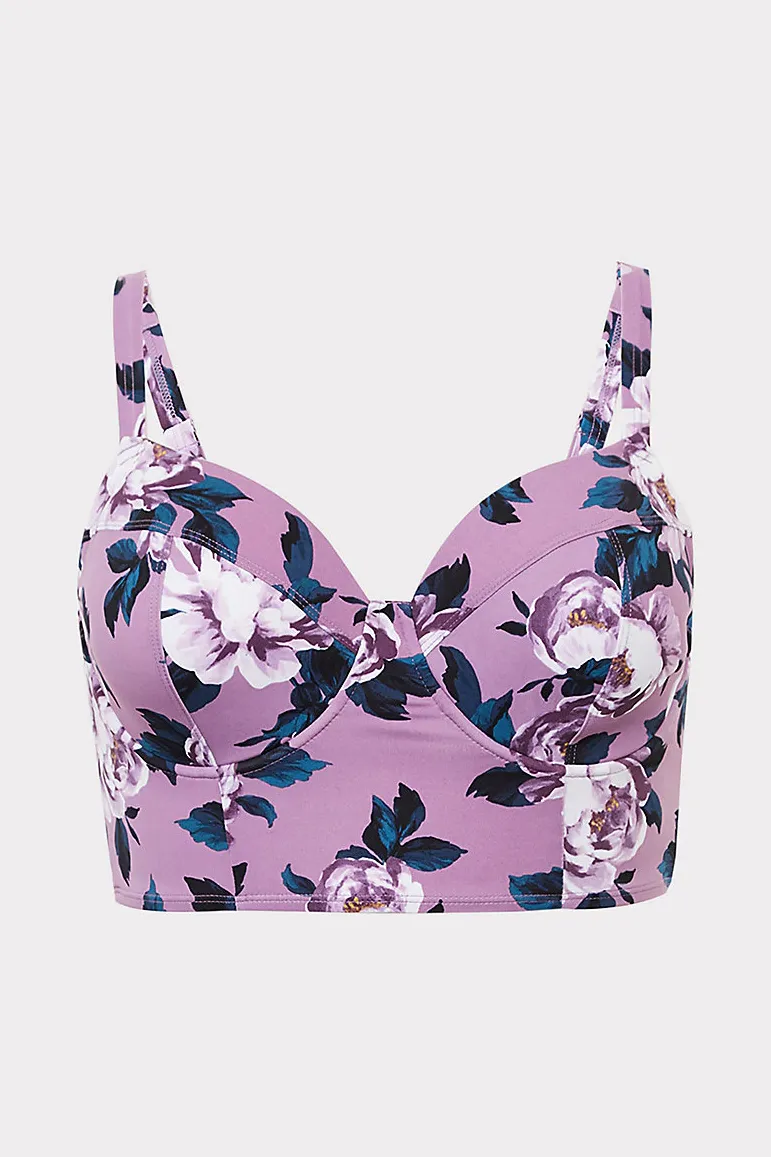 Lavender Purple Floral Cut  & Sew Bikini Set
