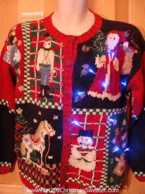 Light Up Ugly Xmas Sweater Nutcracker, Horse