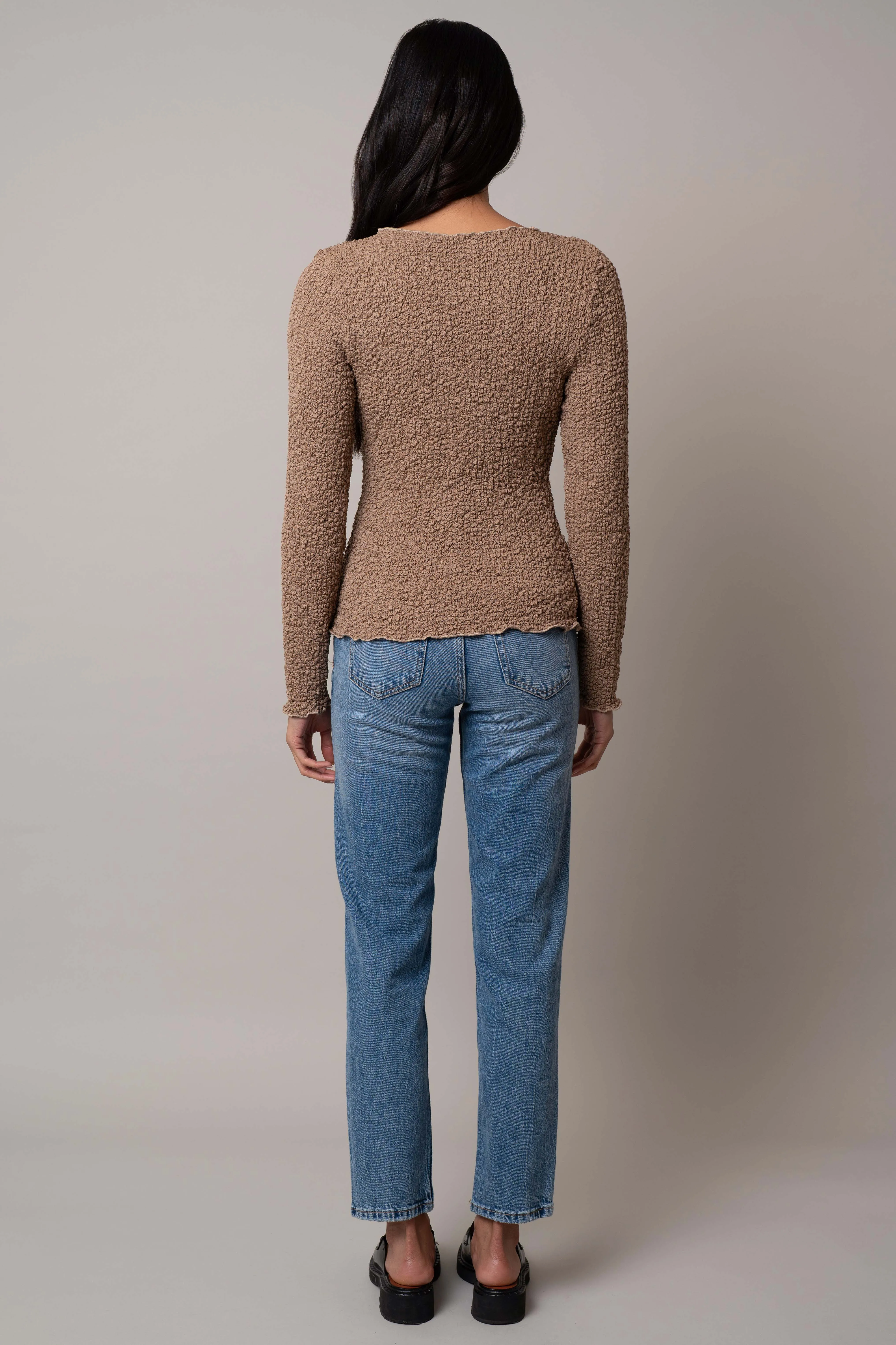 Long Sleeve Crinkle Top