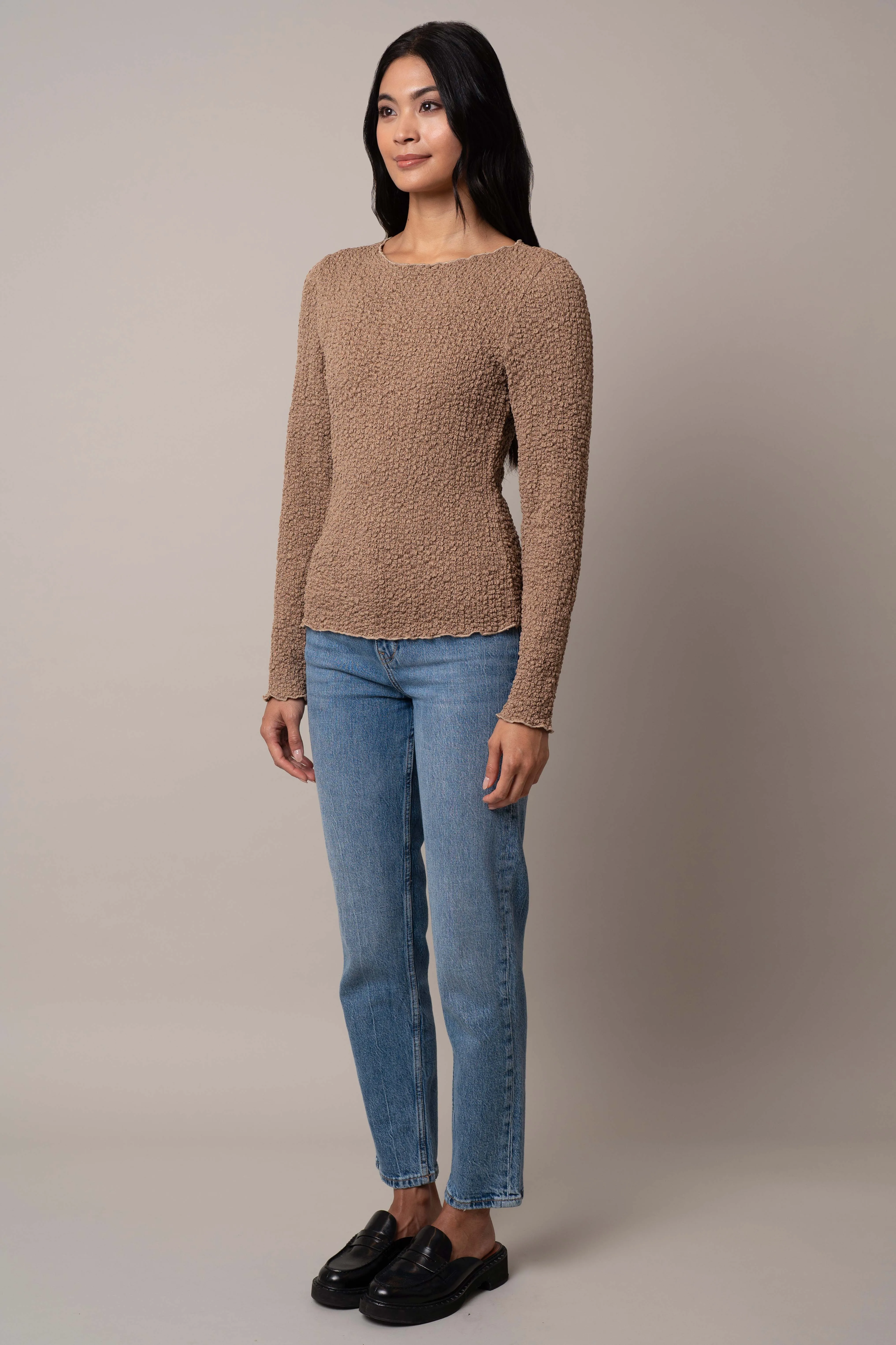 Long Sleeve Crinkle Top