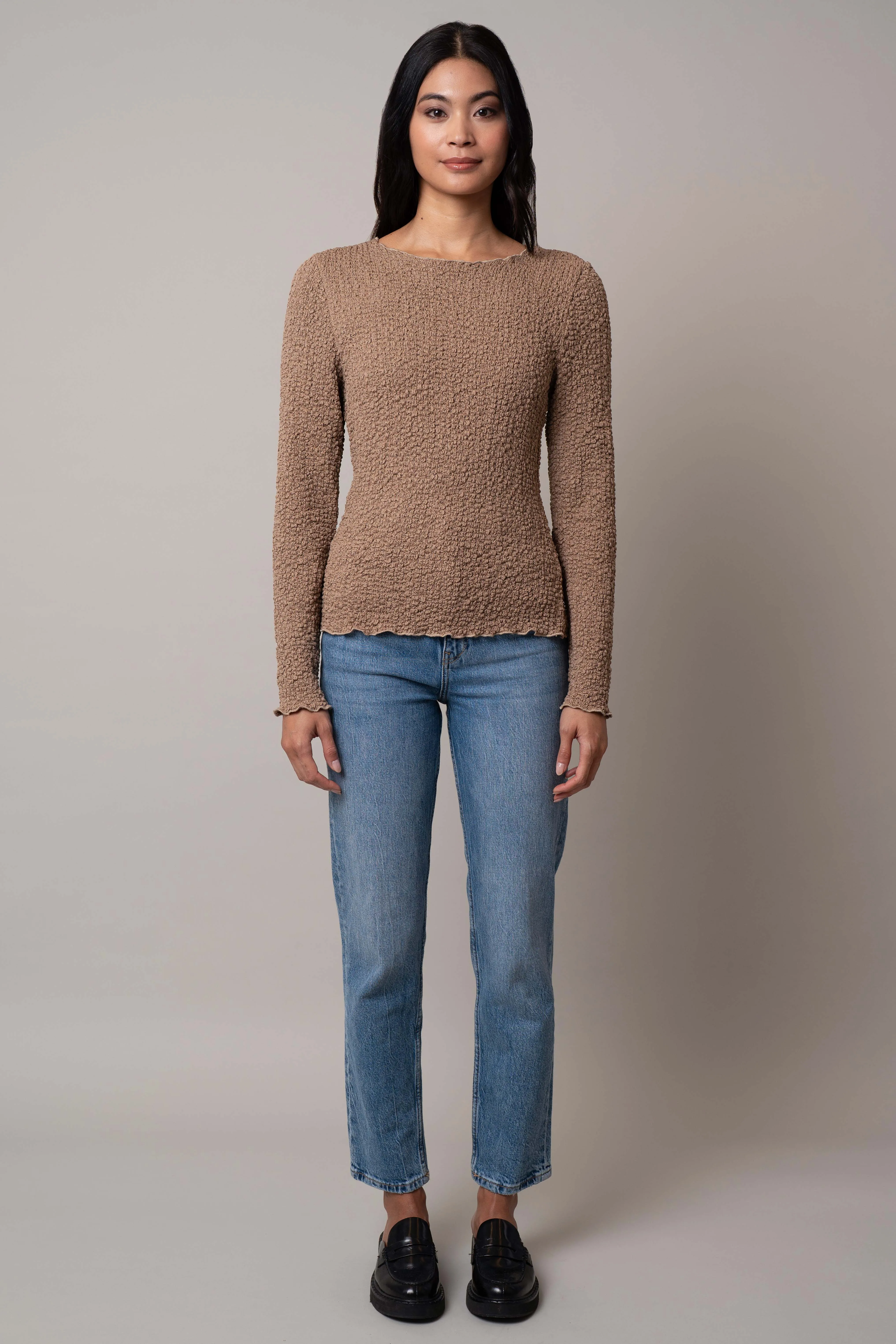 Long Sleeve Crinkle Top