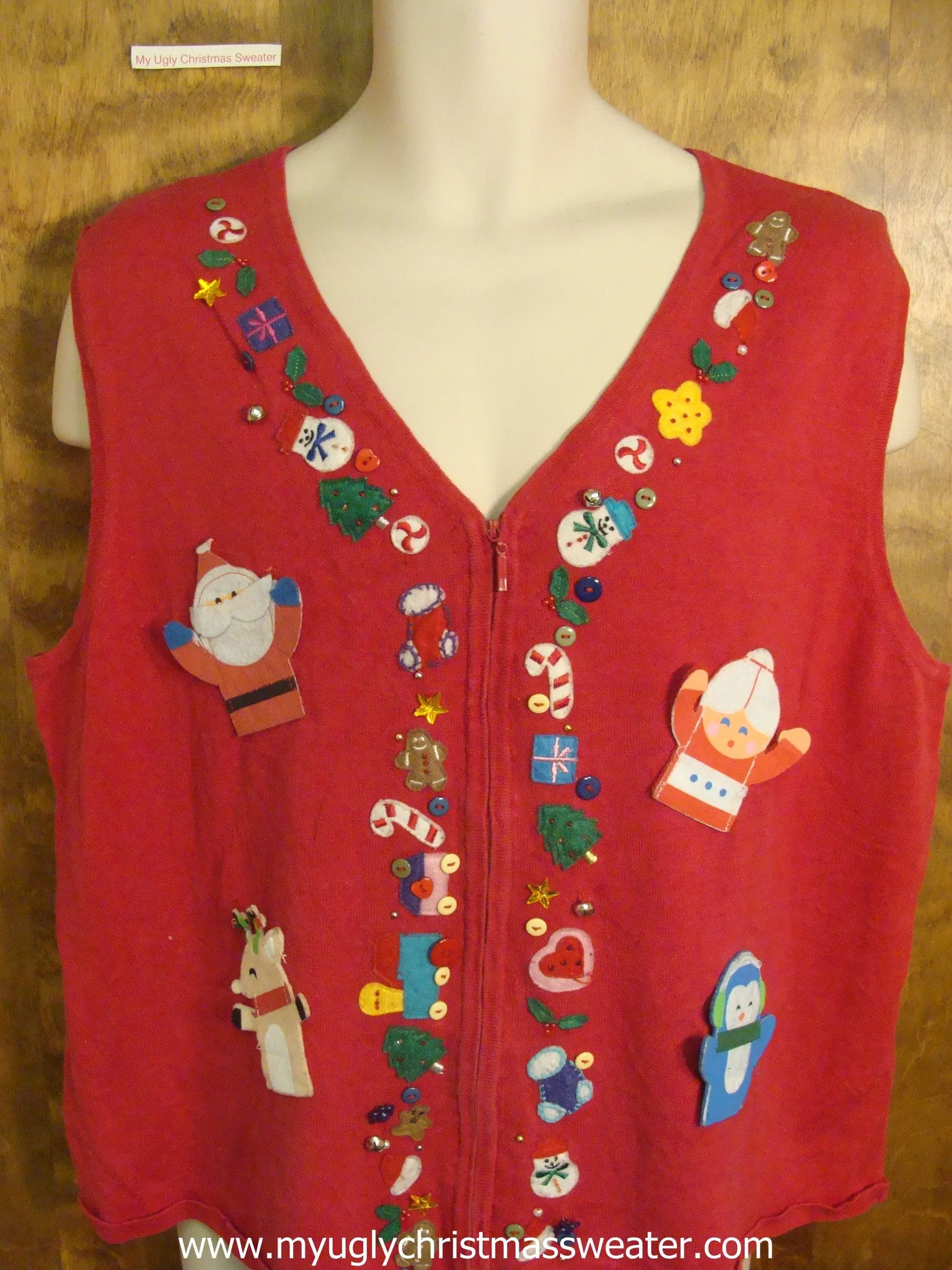 Mr. and Mrs. Claus Christmas Party Sweater Vest