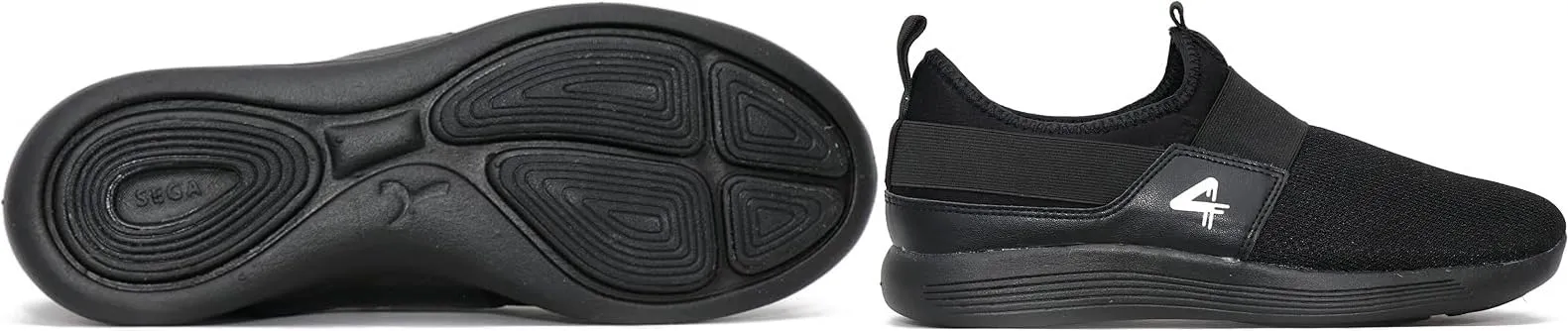 Quive Black Walking and Running Trainers Unisex