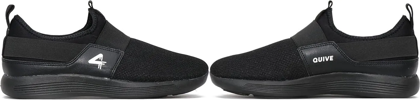 Quive Black Walking and Running Trainers Unisex