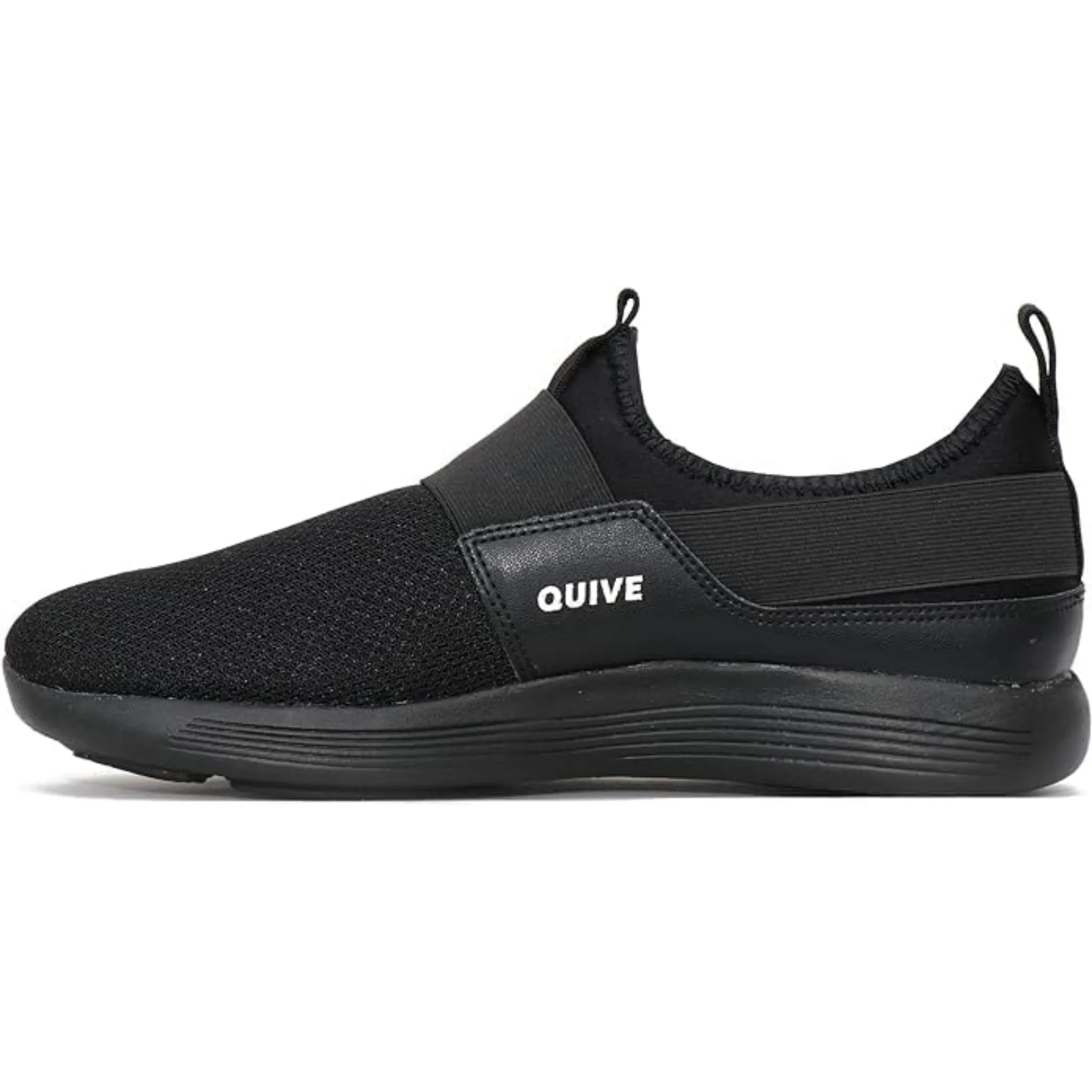 Quive Black Walking and Running Trainers Unisex