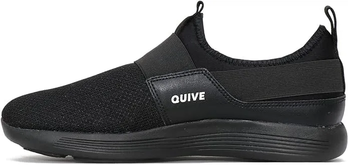 Quive Black Walking and Running Trainers Unisex