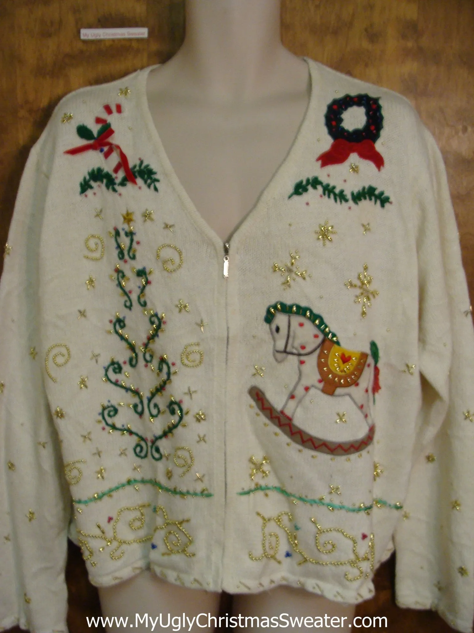 Rocking Horse Bling Ugly Christmas Jumper
