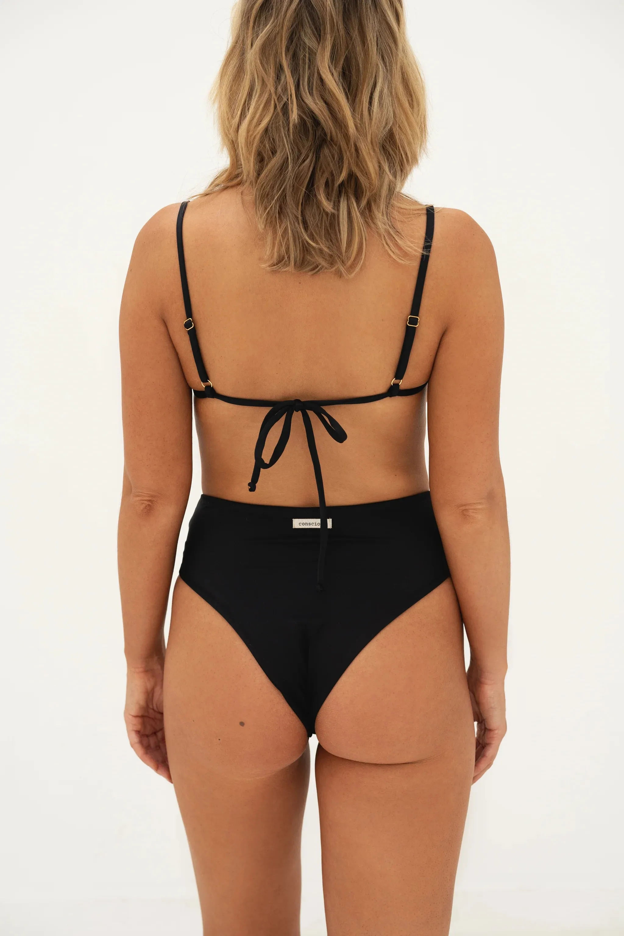 Saint High Waisted Bikini Bottom - Black