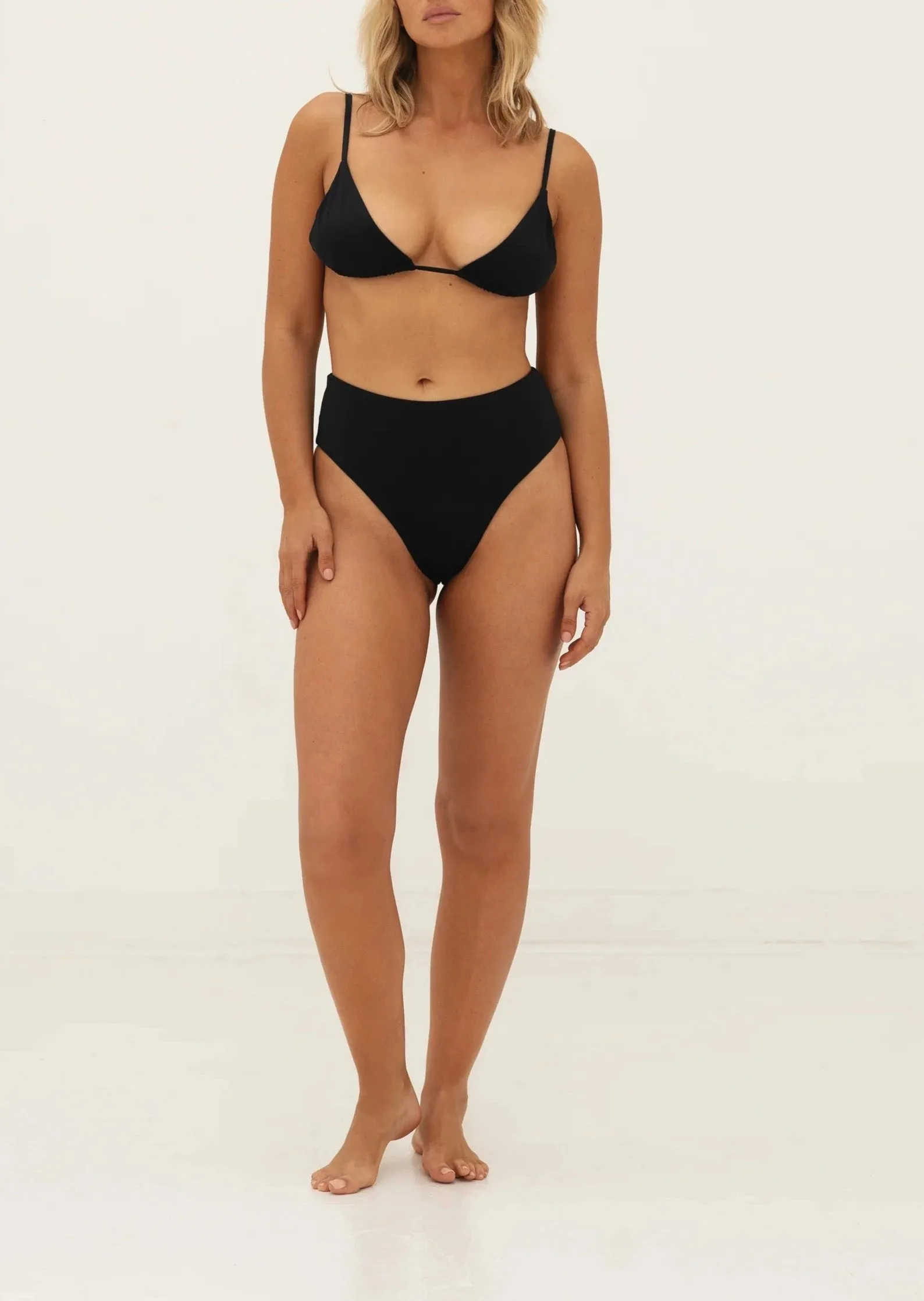 Saint High Waisted Bikini Bottom - Black