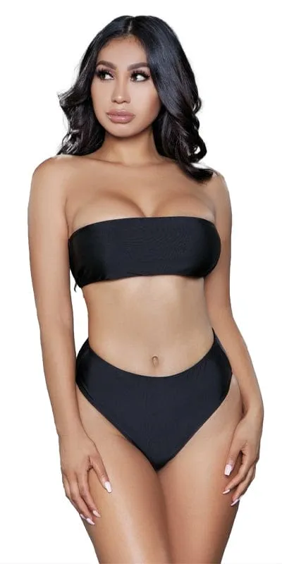 Sexy Brooke Bandeau High Waisted Bottom Bikini