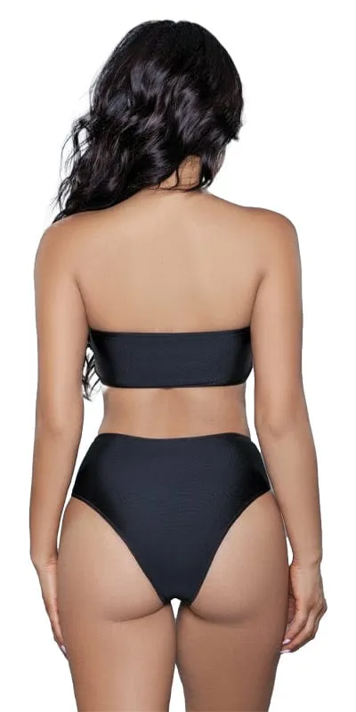 Sexy Brooke Bandeau High Waisted Bottom Bikini