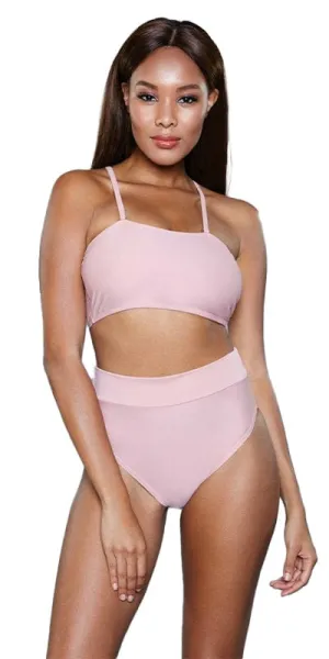 Sexy Eva Bandeau Top and High Waisted Bottom Bikini Swimsuit