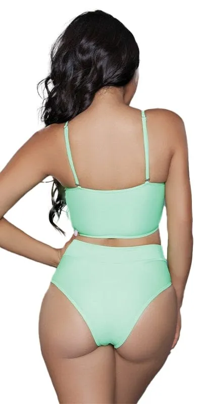 Sexy Eva Bandeau Top and High Waisted Bottom Bikini Swimsuit