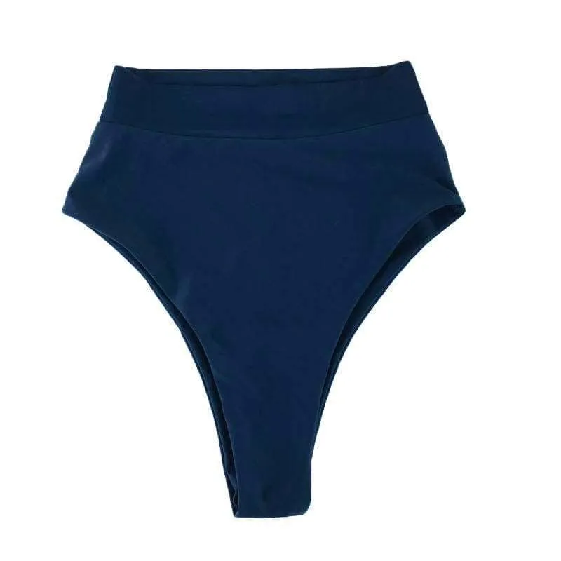 SEYCHELLES HIGH WAISTED BIKINI BOTTOMS IN MIDNIGHT TEAL