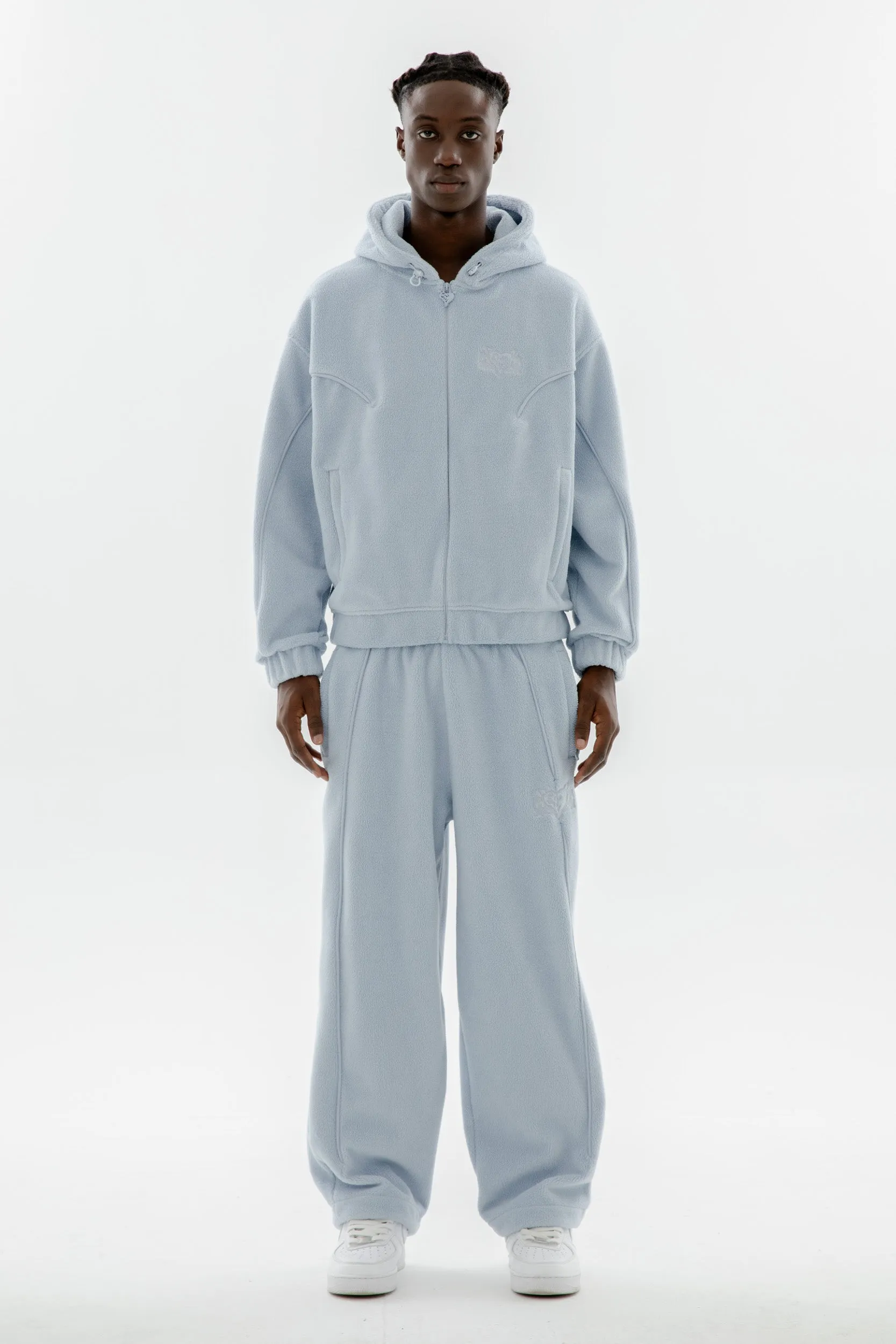 STAR WREATH FLEECE ZIP ZEN BLUE