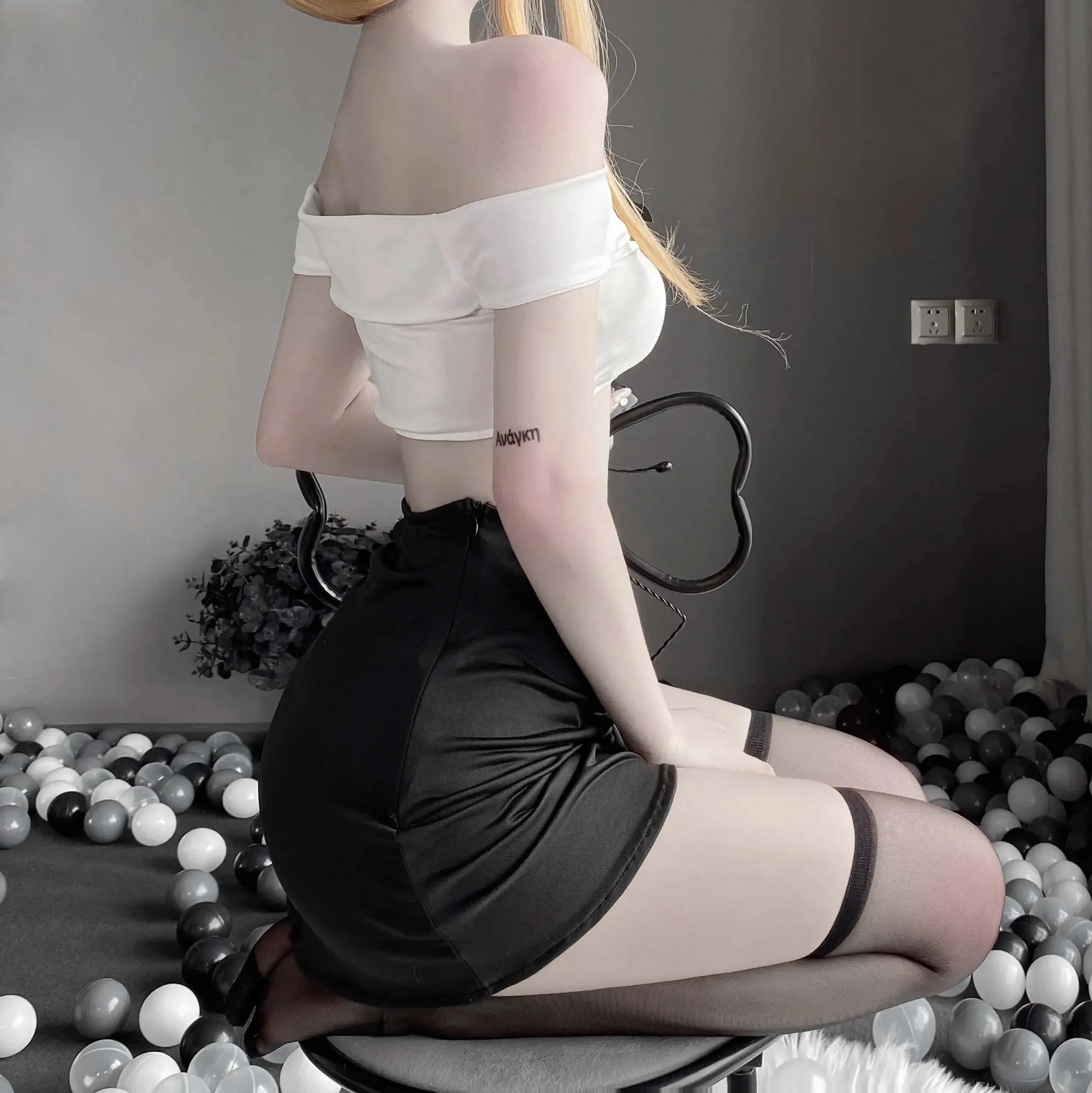 T-2470 Office Romance Off-the-shoulder secretary uniform