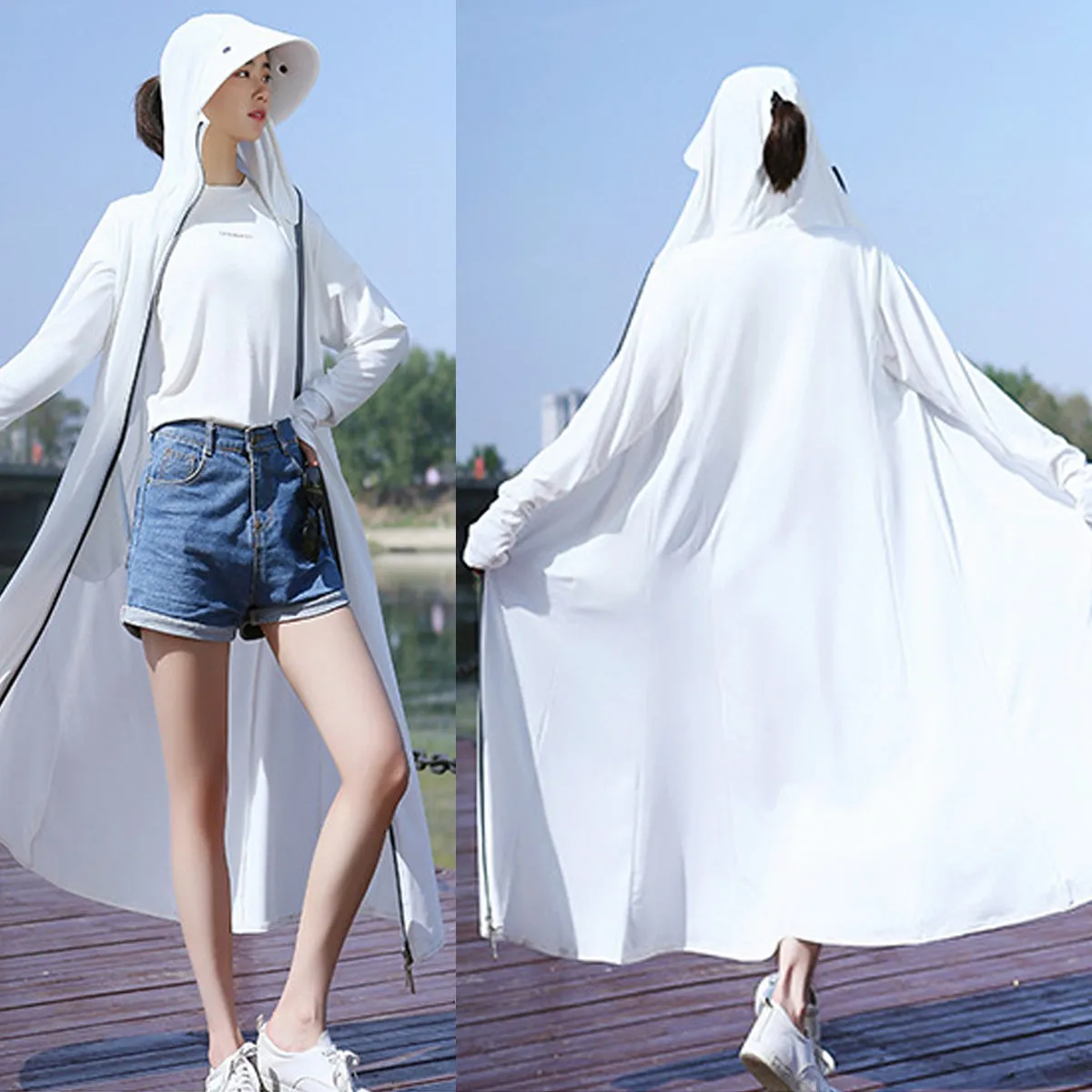 Women's Face Visor Long Anti UV Jacket