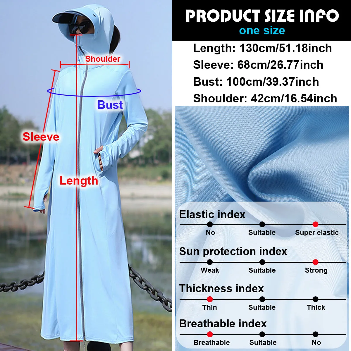 Women's Face Visor Long Anti UV Jacket