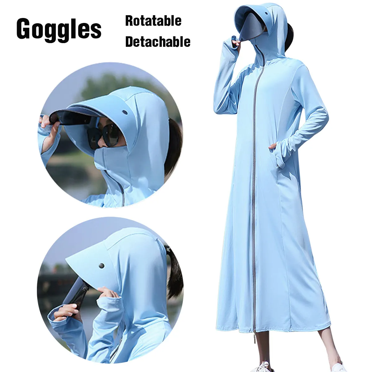 Women's Face Visor Long Anti UV Jacket