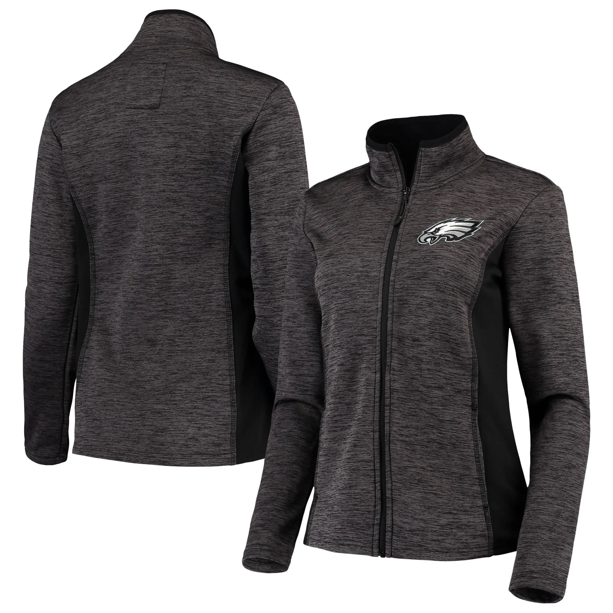 Women's G-III Sports by Carl Banks Black Philadelphia Eagles Space Dye Full-Zip Jacket