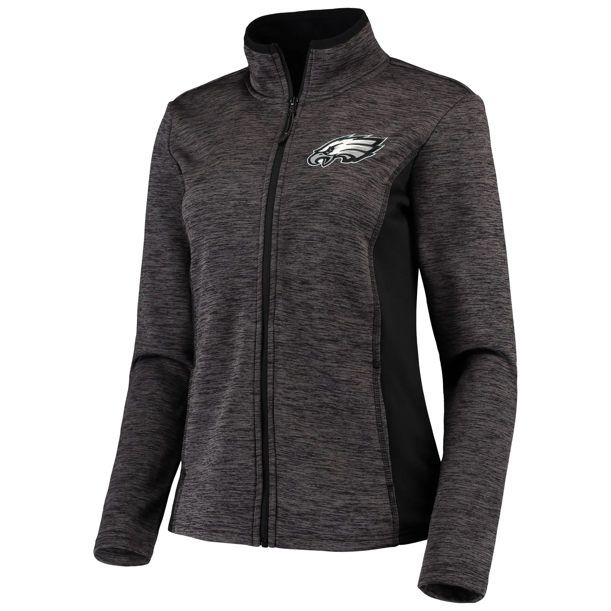 Women's G-III Sports by Carl Banks Black Philadelphia Eagles Space Dye Full-Zip Jacket