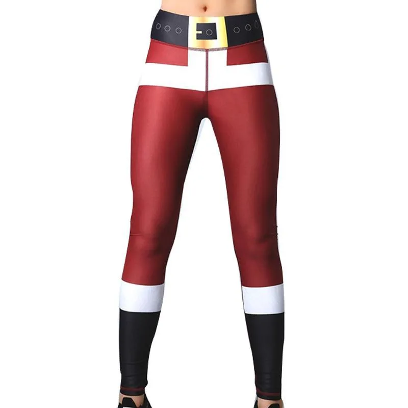 Yoga Christmas Print Hip High Waist Fitness Yoga Pants
