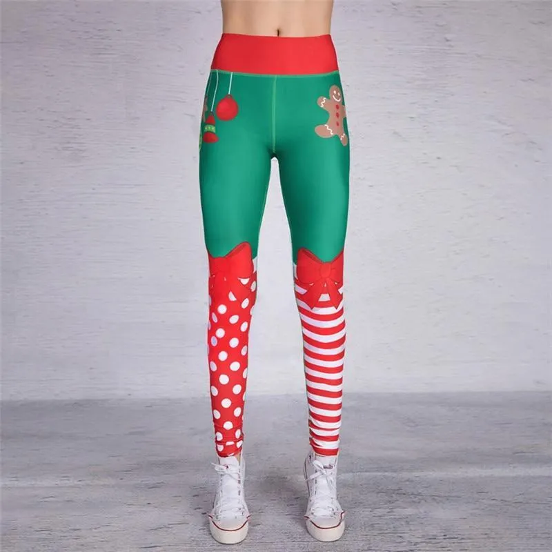 Yoga Christmas Print Hip High Waist Fitness Yoga Pants