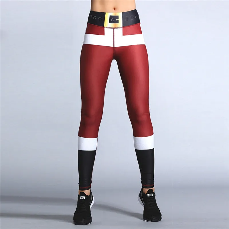 Yoga Christmas Print Hip High Waist Fitness Yoga Pants