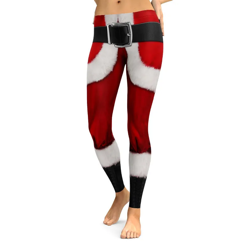 Yoga Christmas Print Hip High Waist Fitness Yoga Pants